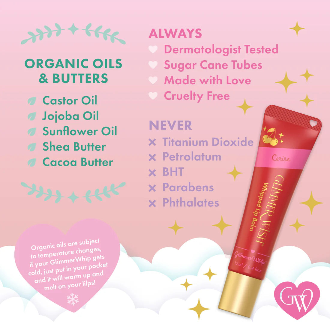 Glimmer Wish Whipped Lip Balm - Cerise