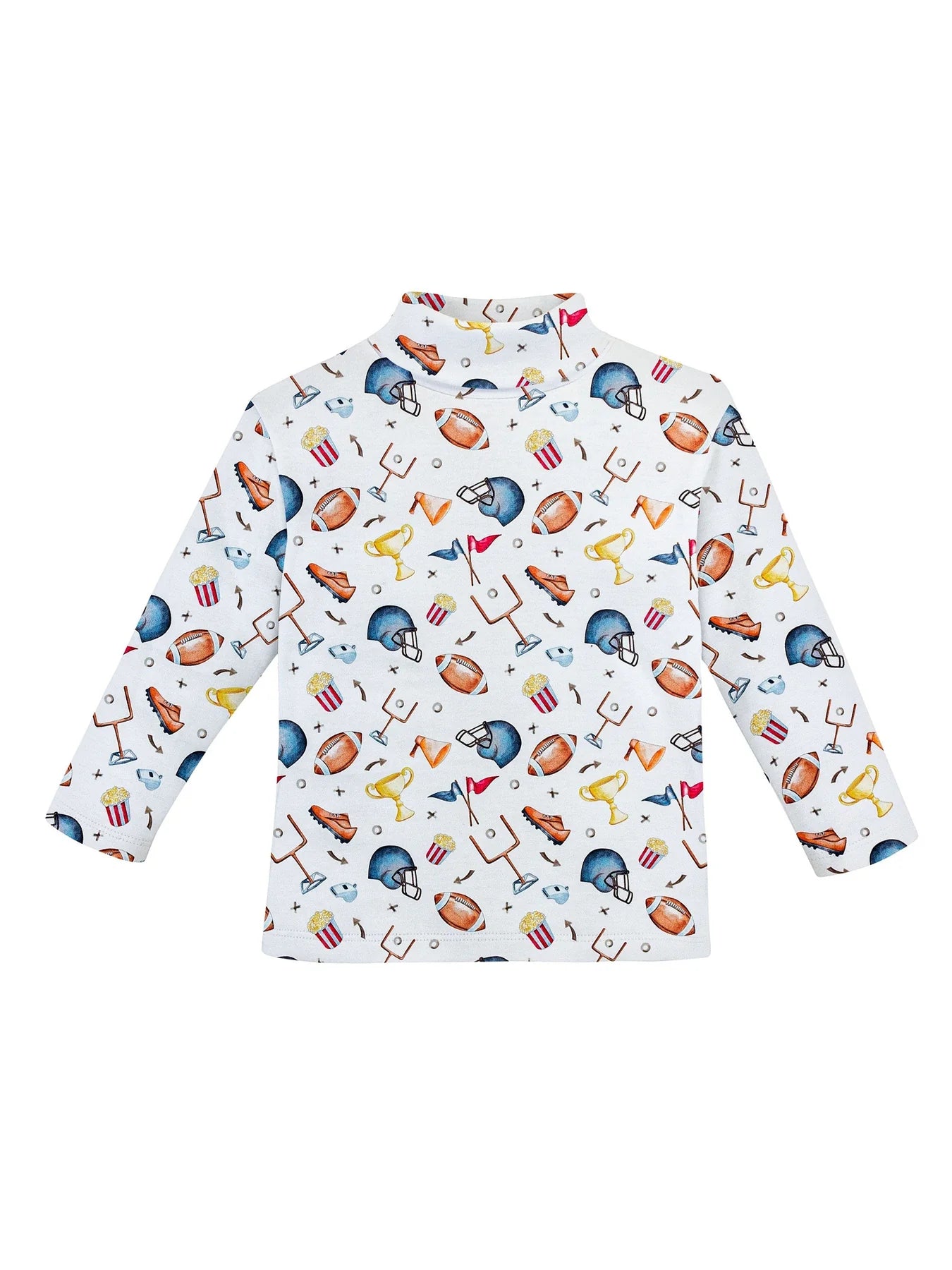 Baby Club Chic American Football Printed Turtleneck