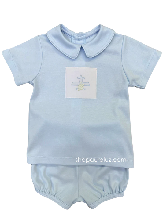Auraluz Boys Knit Bloomer Set - Airplane