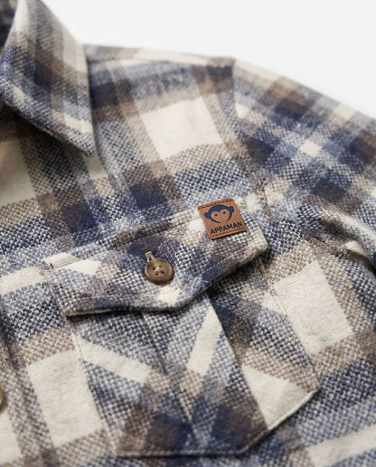 Appaman Boys Flannel Shirt - Off White Plaid