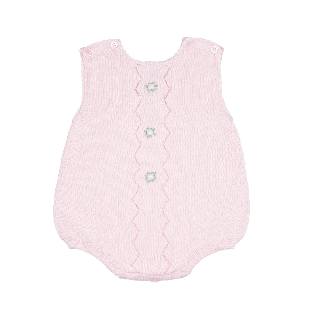 Cuclie Girl's Colette Pink Knit Bubble Romper