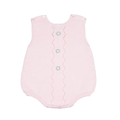 Cuclie Girl's Colette Pink Knit Bubble Romper