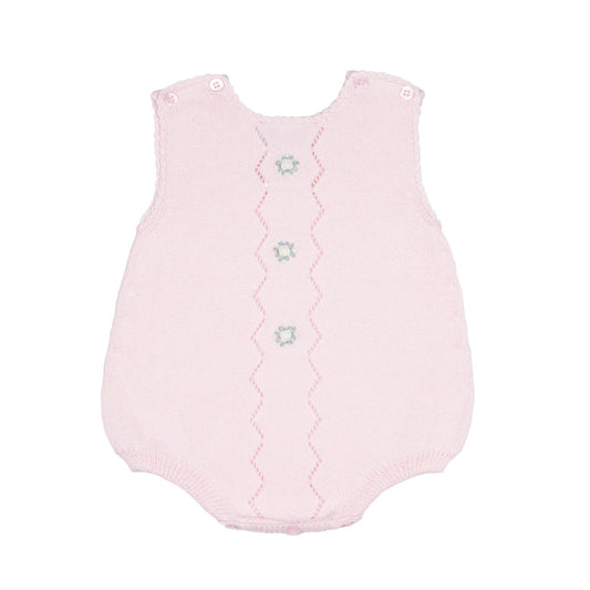Cuclie Girl's Colette Pink Knit Bubble Romper