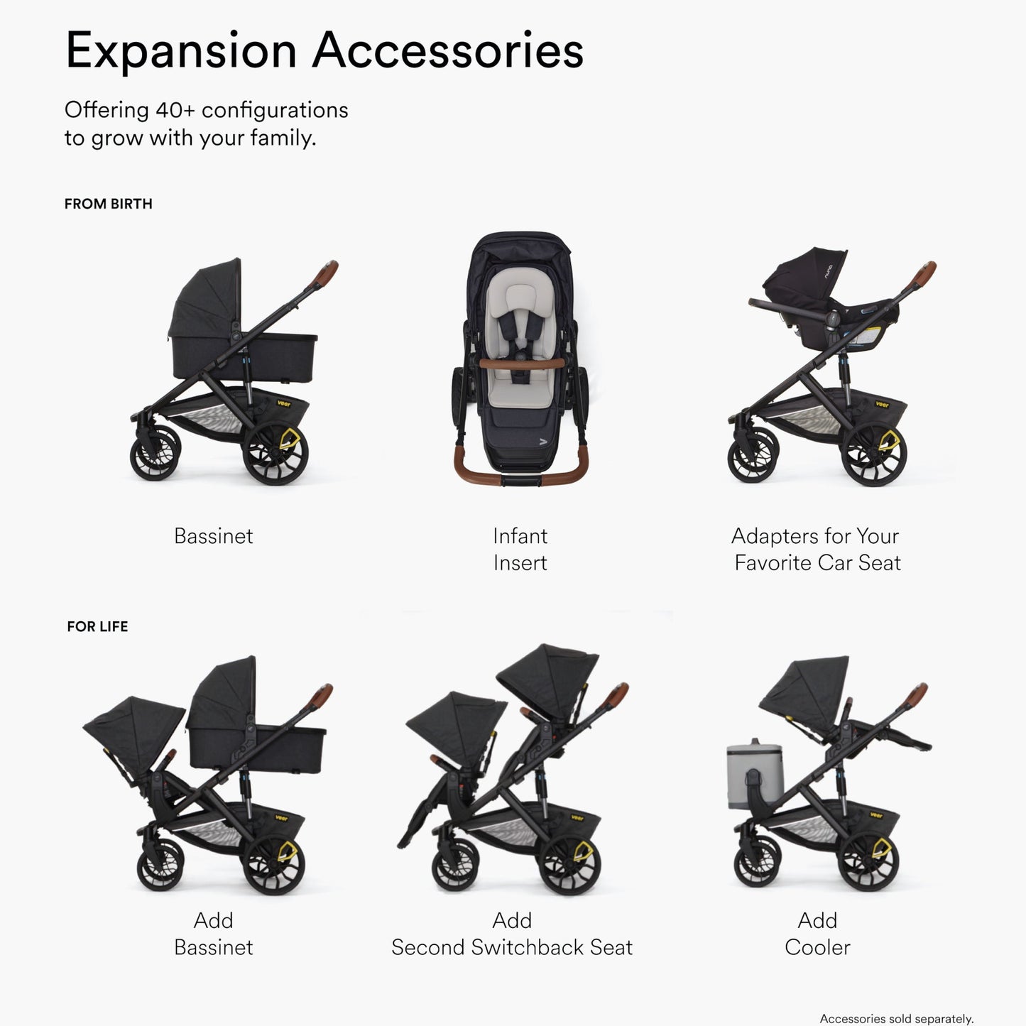 Veer Switch&Roll Stroller Switchback Seat, &Roll Frame
