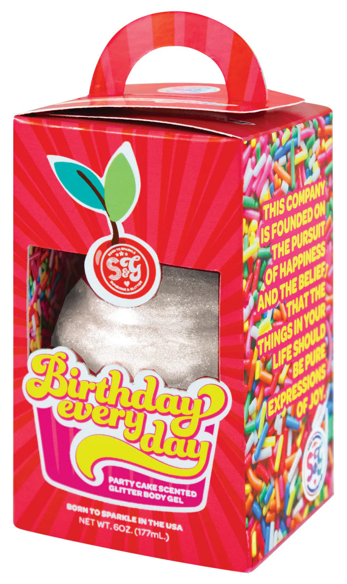Sunshine & Glitter Birthday Everyday Party Cake Scented Holo-iridescent Glitter Body Gel