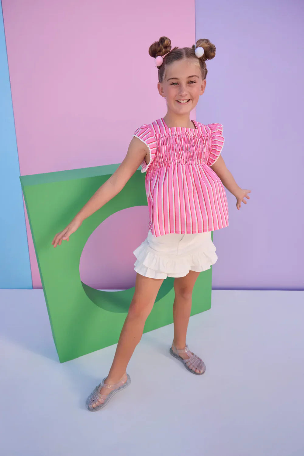 BisbyBisby Girls Denim Mini Skirt - IvoryBabysupermarket