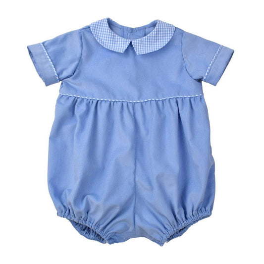 Funtasia Too Blue Check Collar Romper