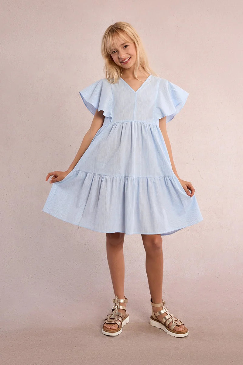 Mini MollyMini Molly Girls Blue Woven DressBabysupermarket