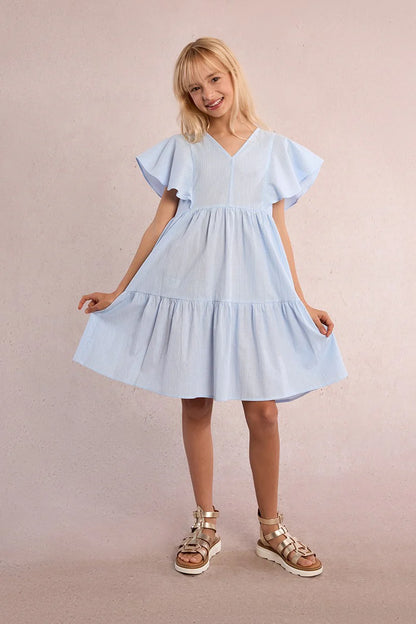 Mini MollyMini Molly Girls Blue Woven DressBabysupermarket