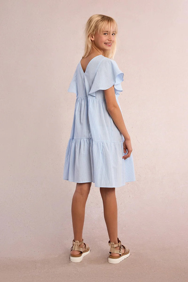 Mini MollyMini Molly Girls Blue Woven DressBabysupermarket