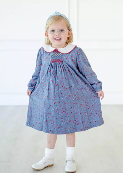 Ruth & Ralph Blue Floral Sadie Dress