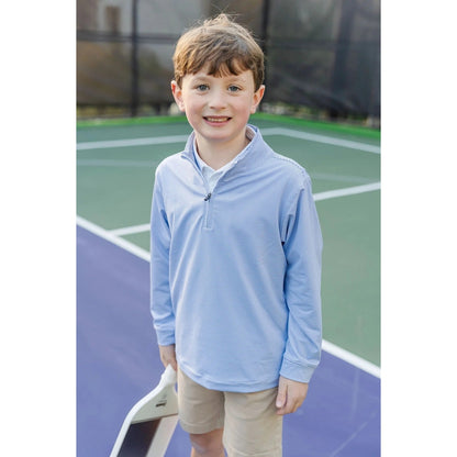 Lila and Hayes Blue & White Stripes Sam Performance Pullover