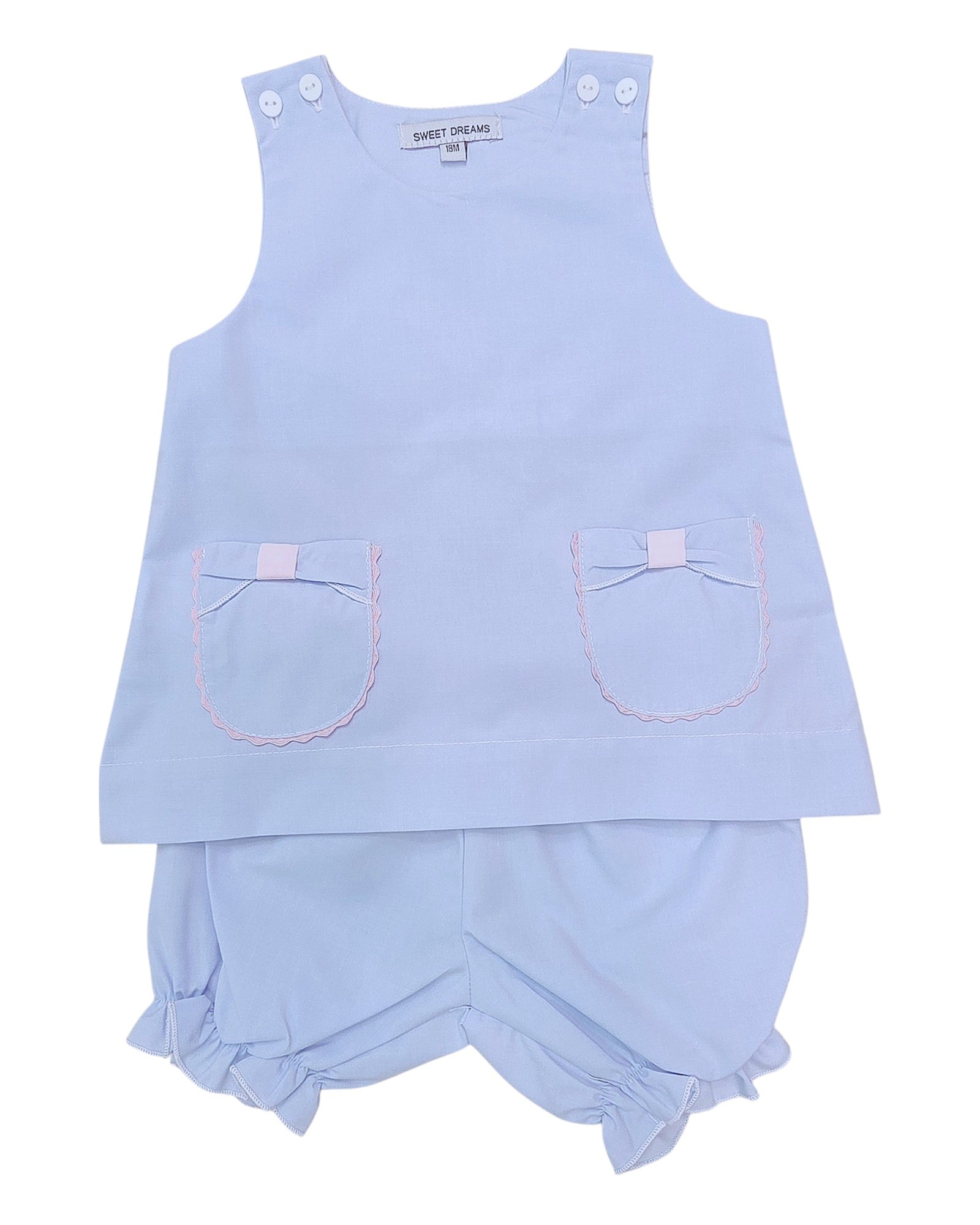 Sweet Dreams Bow Pocket Sleeveless Bloomer Set