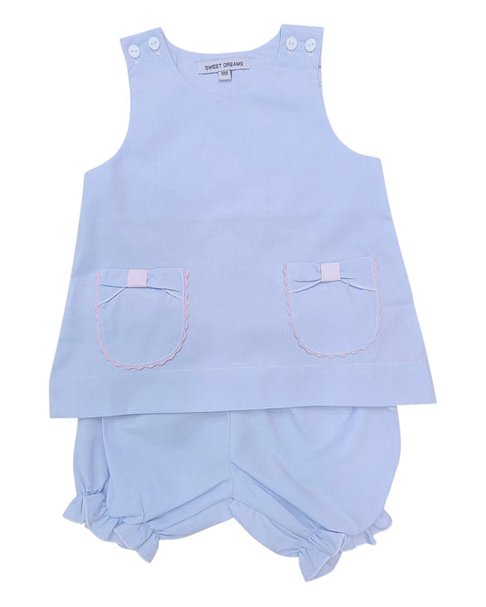 Sweet Dreams Bow Pocket Sleeveless Bloomer Set