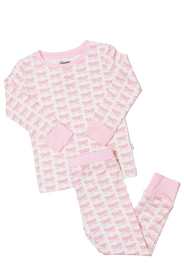 The Uptown Baby Pink Bows Long Sleeve Pajama