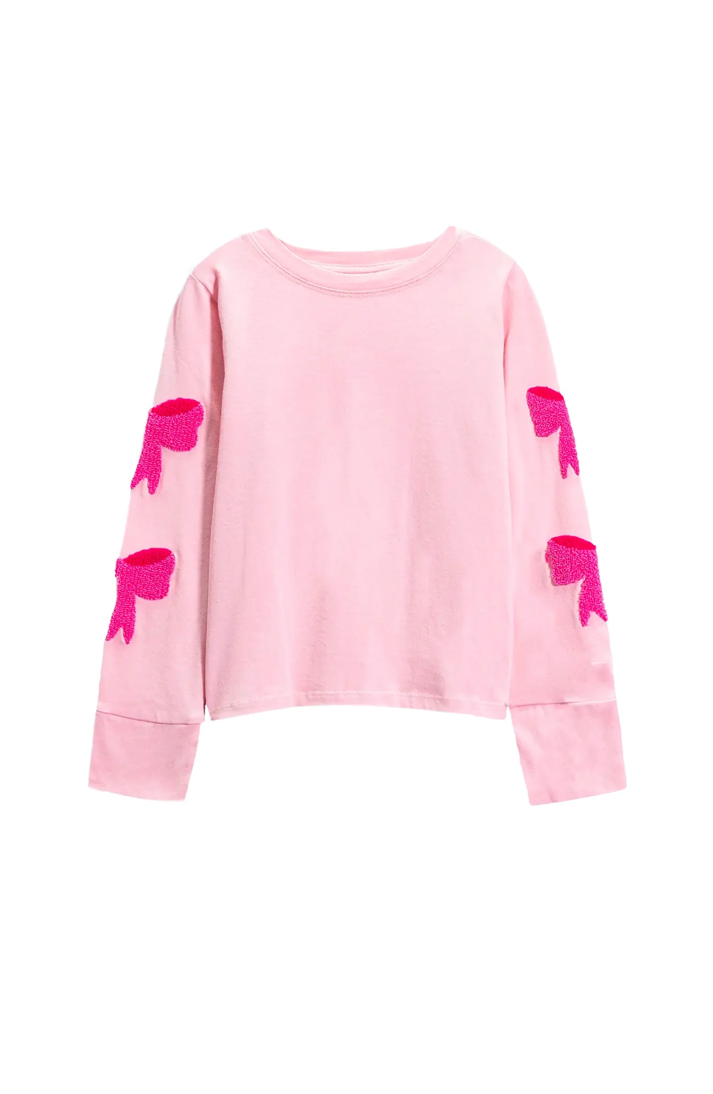 Preppy Goose Girls Two Piece Bow Long Sleeve T-Shirt