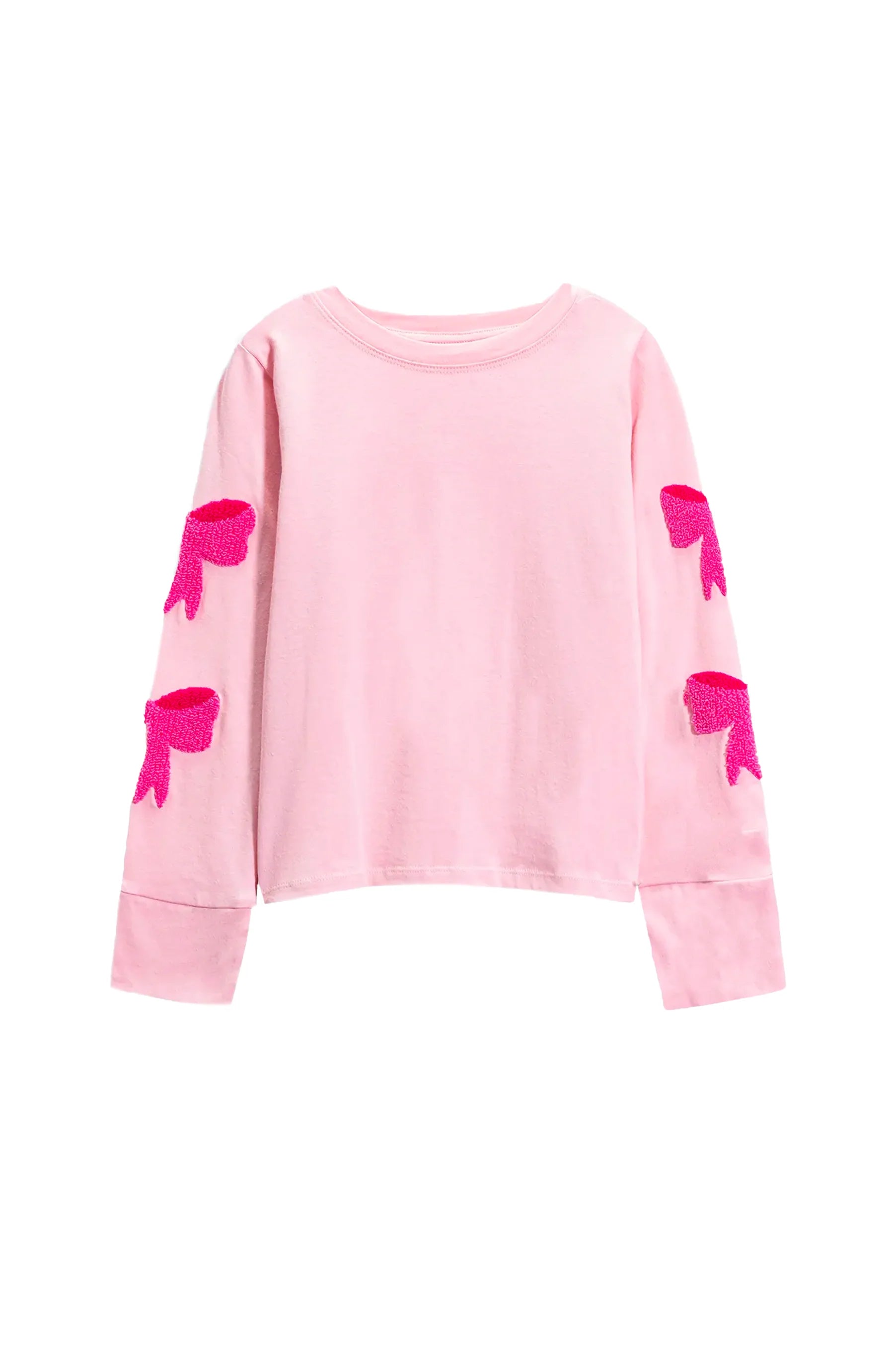 Preppy Goose Girls Two Piece Bow Long Sleeve T-Shirt
