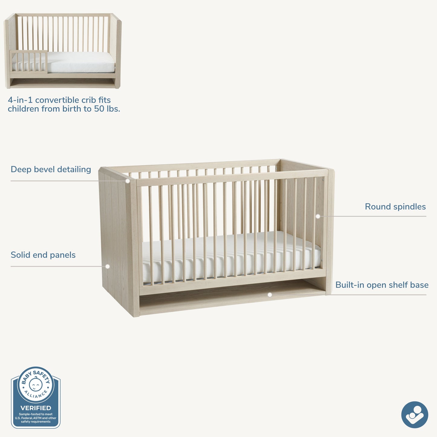Maxi-Cosi Nursery NorCal 4-in-1 Convertible Crib