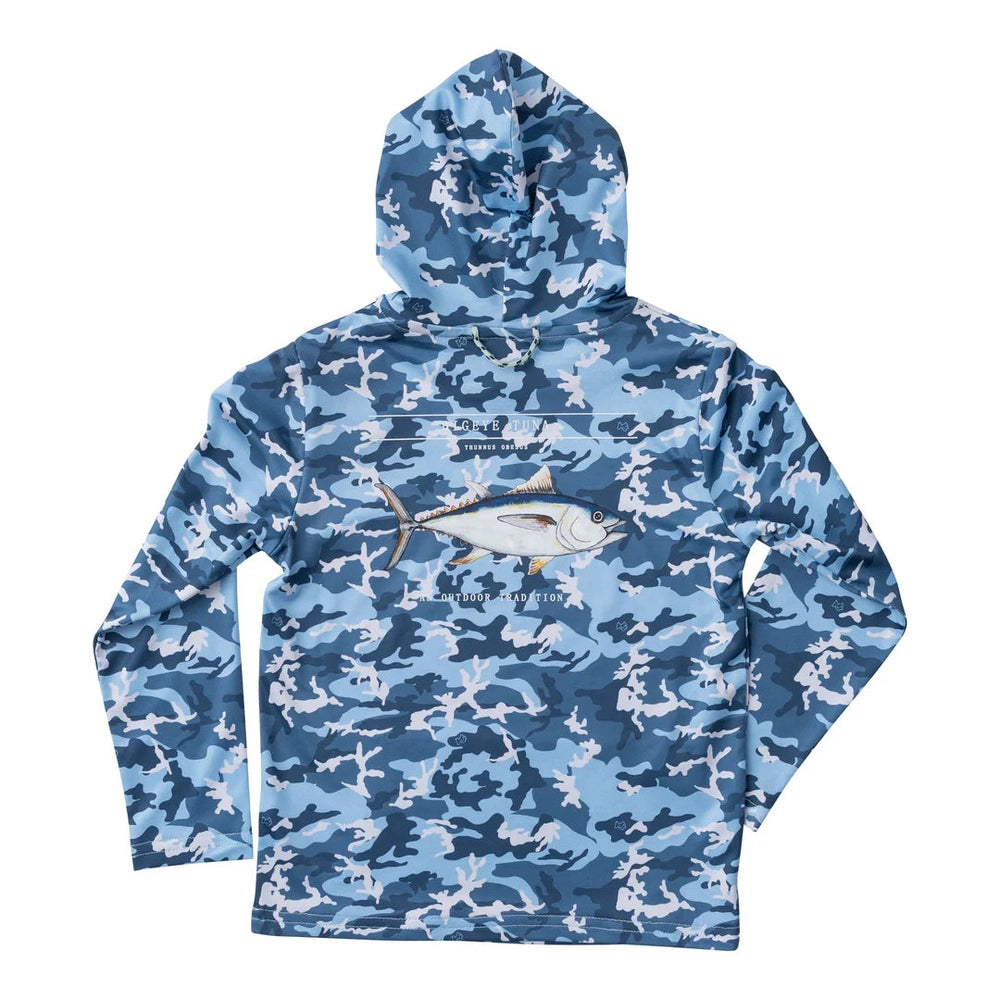 PRODOH Kid's Pro Performance Hoodie Fishing T-shirt in Out of Sight Blue Camo