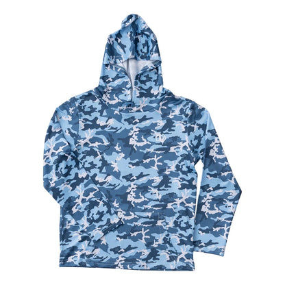 PRODOH Kid's Pro Performance Hoodie Fishing T-shirt in Out of Sight Blue Camo