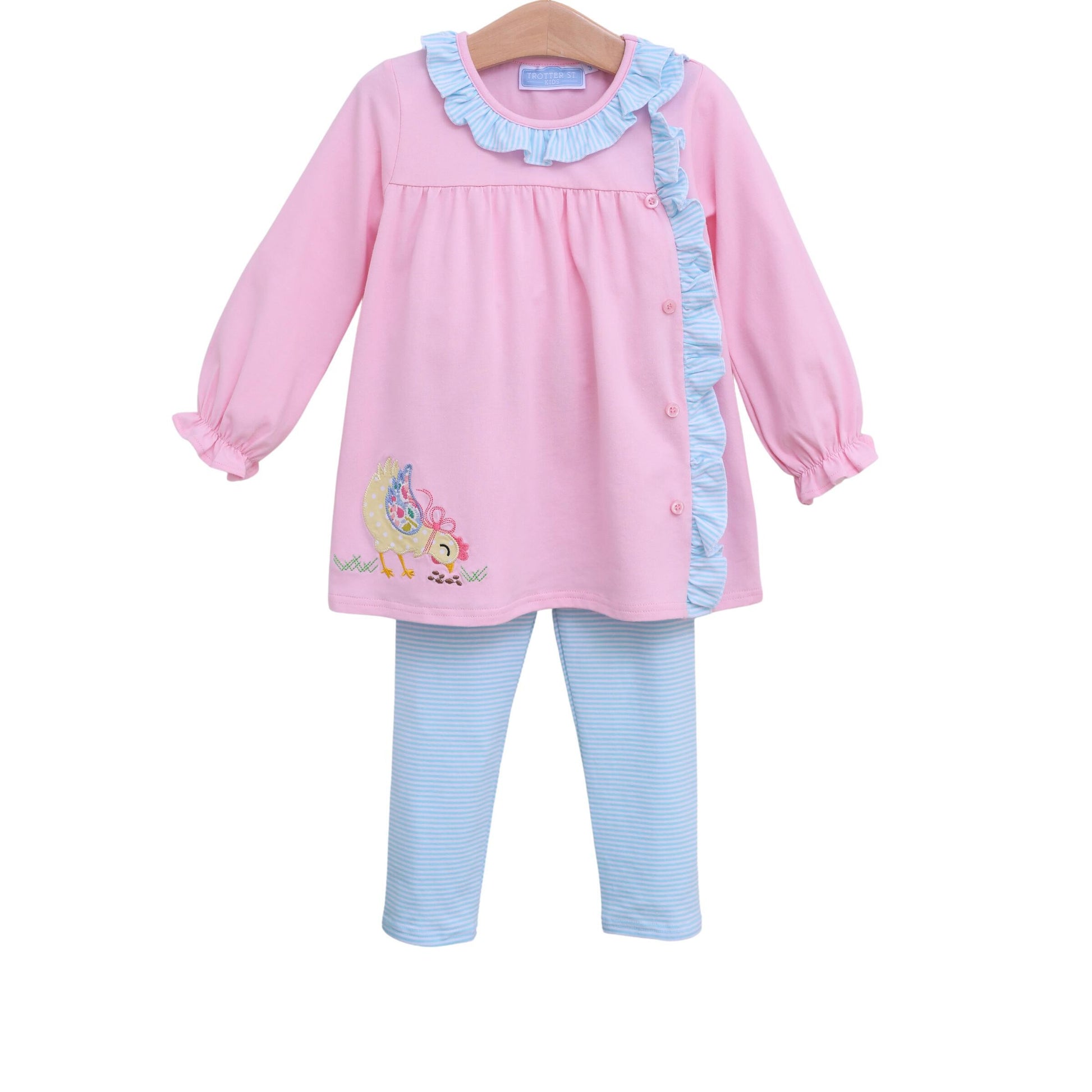 Trotter Street Kids Girls Chicken Pants Set