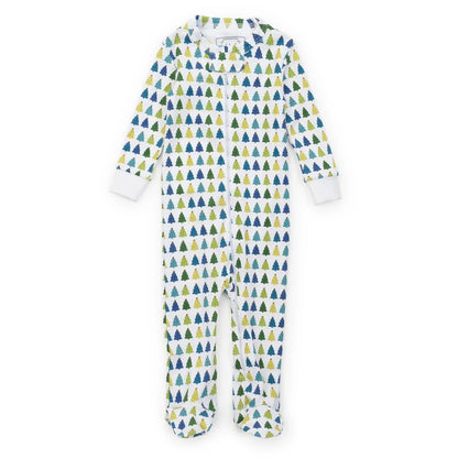 Lila and Hayes Christmas Tree Cool Parker Zipper Pajama