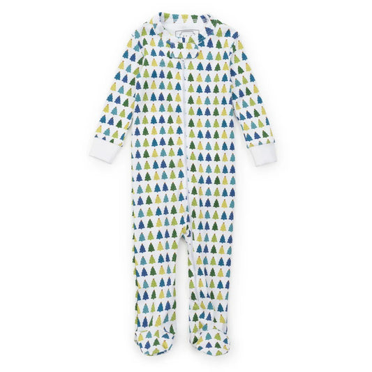 Lila and Hayes Christmas Tree Cool Parker Zipper Pajama