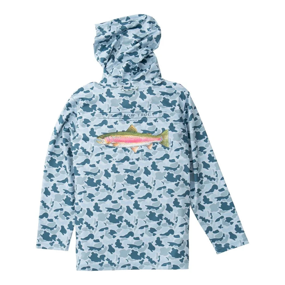 Prodoh Boys Pro Performance Hoodie T-Shirt - Cool Blues Break Point Camo