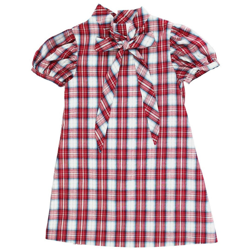 Bailey Boys Cranberry with Navy Cord Tia Tie Dress