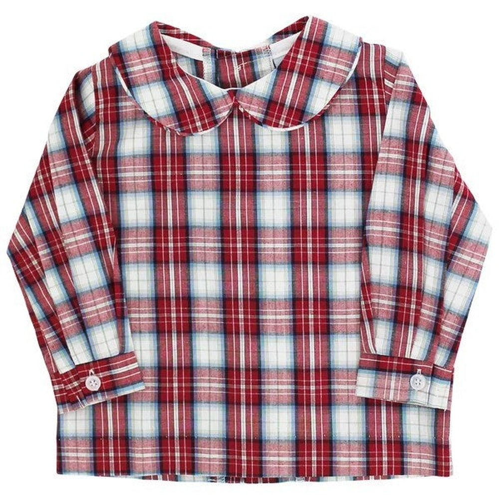 Bailey Boys Cranberry with Navy Cord Piped Shirt