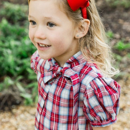 Bailey Boys Cranberry with Navy Cord Tia Tie Dress