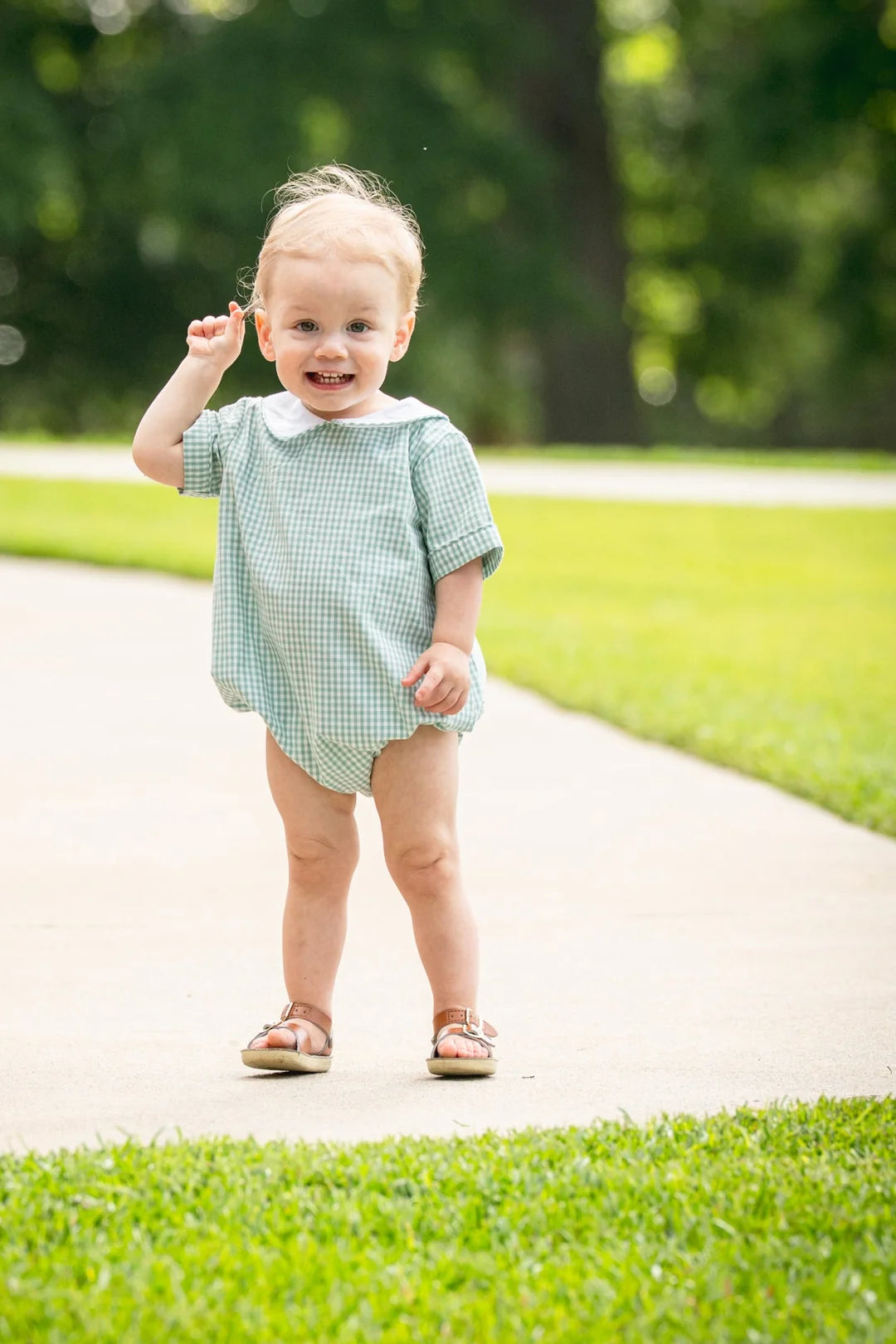 The Oaks ApparelThe Oaks Apparel Boy's James Teal Briar Check BubbleBabysupermarket