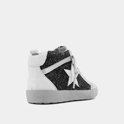 ShuShop Paulina Kids Dark Red Glitter Hi-Top Sneaker