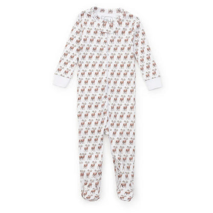 Lila and Hayes Festive Deer Parker Zipper Pajama