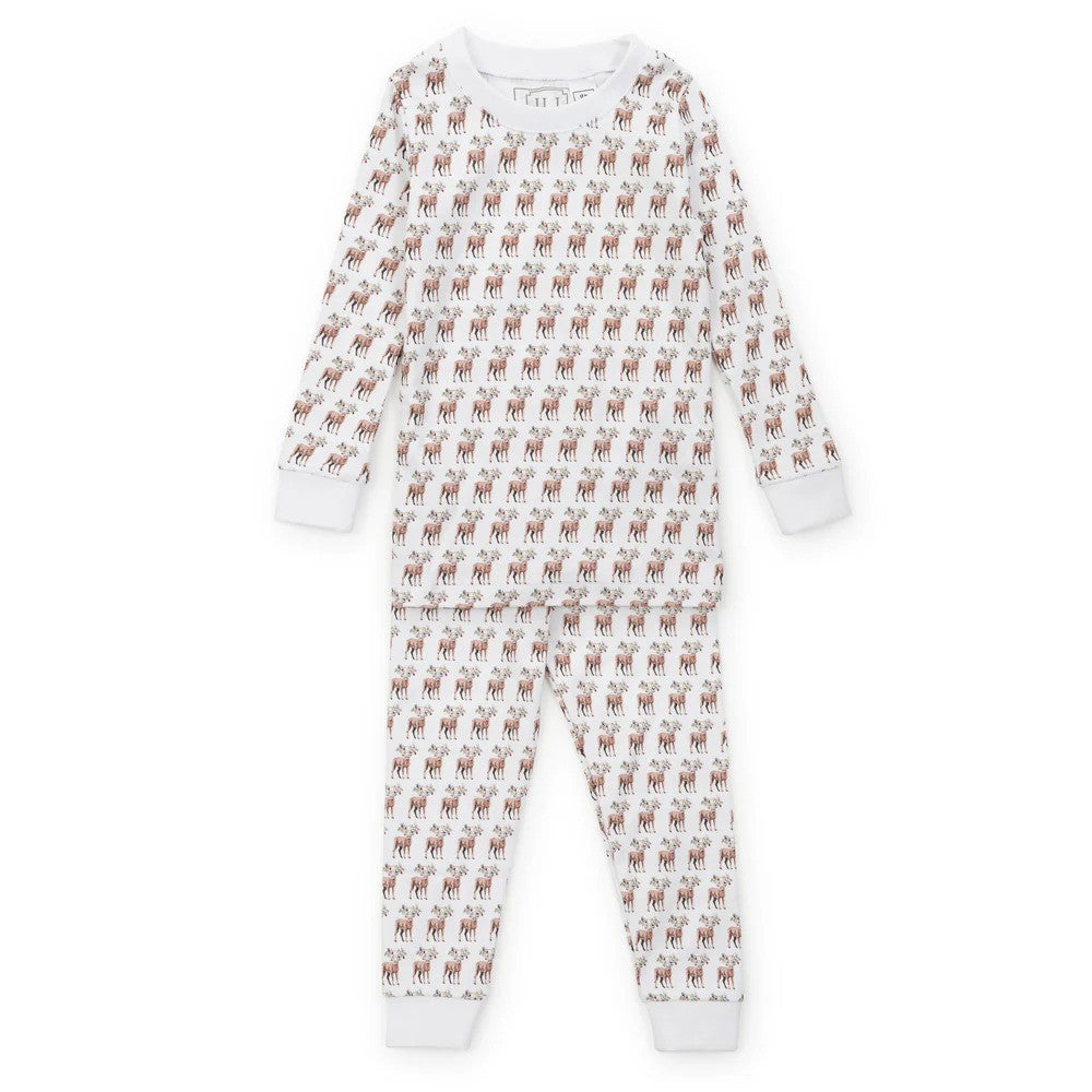 Lila and Hayes Festive Deer Grayson Pajama Set