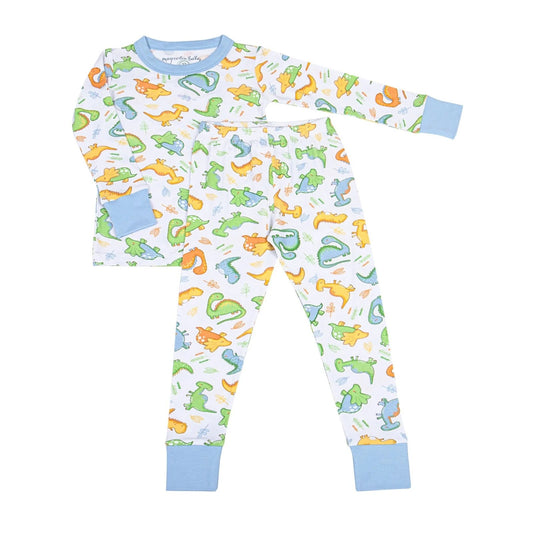 Magnolia Baby Dino Dreams Boys Toddler Blue Long Pajamas