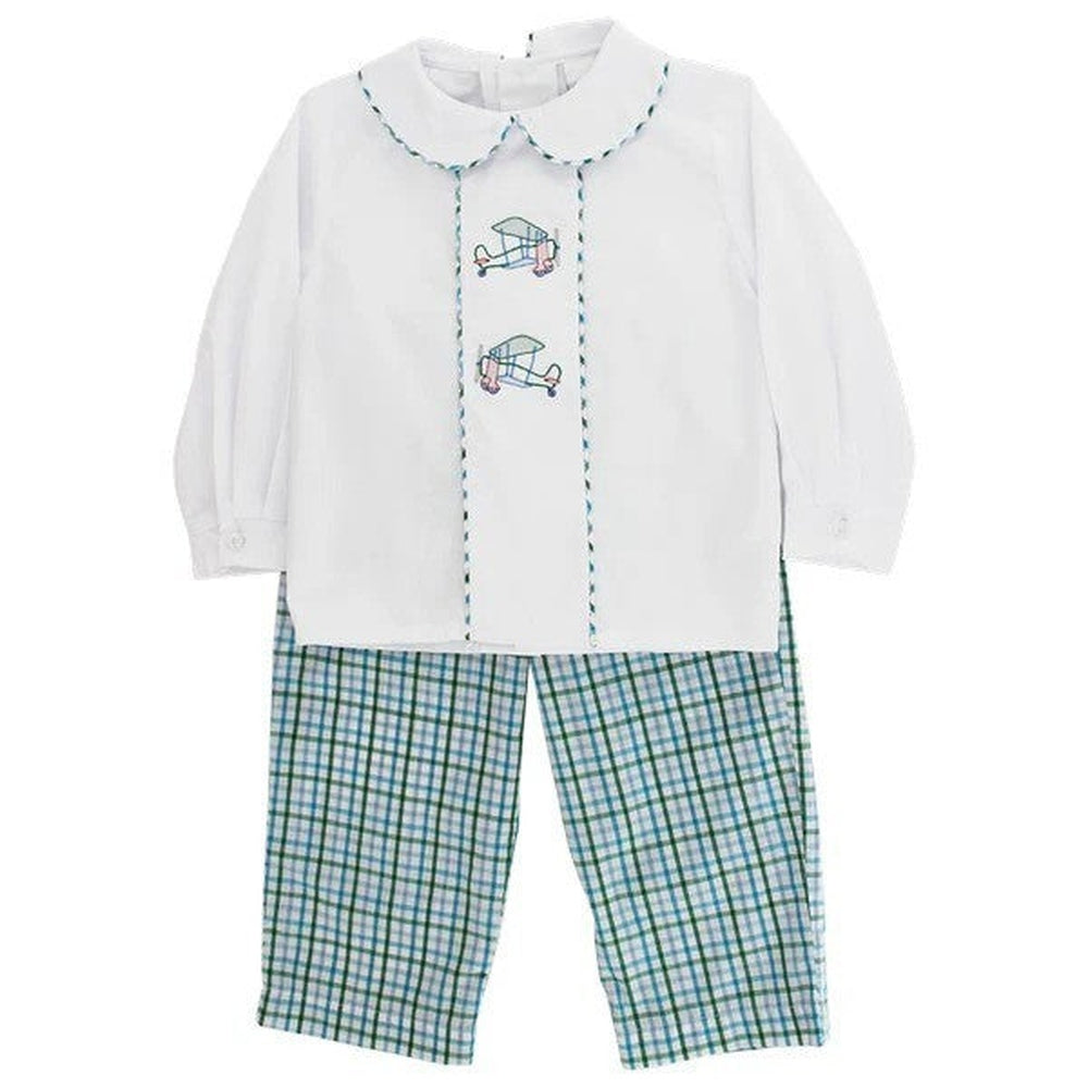 Bailey Boys Airplane Pant Set Embroidered