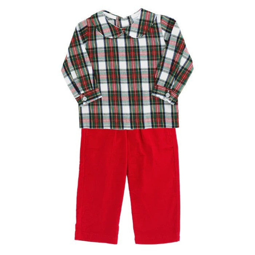 Bailey Boys Evergreen with White Cord Piped Shirt