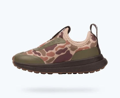 Native Shoes - Robbie Dash Print Kids - Shell White/Coffee Brown/Tuff Camo