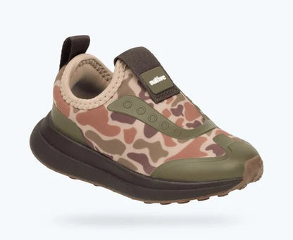 Native Shoes - Robbie Dash Print Kids - Shell White/Coffee Brown/Tuff Camo