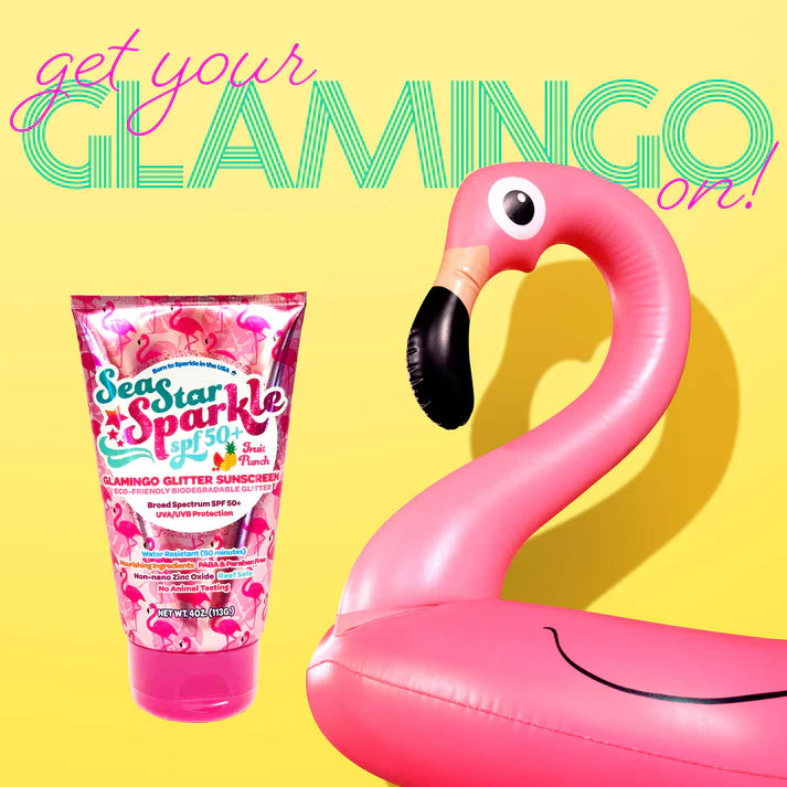 Sunshine & Glitter Glamingo SPF 50 Glitter Sunscreen Lotion