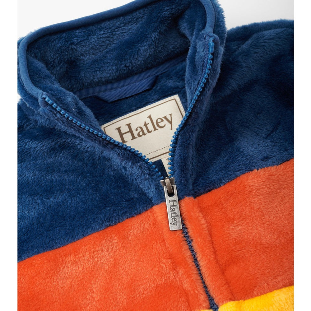 Hatley Koi Color Block Fuzzy Fleece Zip Up