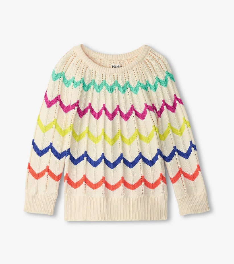 Hatley Rainbow Chevron Raglan Pullover Sweater