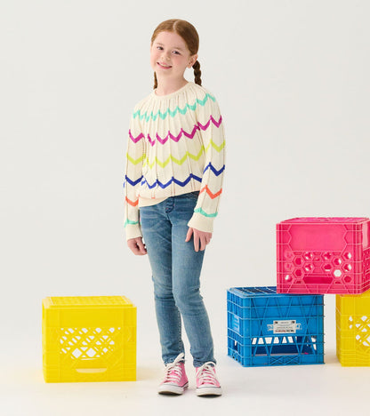 Hatley Rainbow Chevron Raglan Pullover Sweater