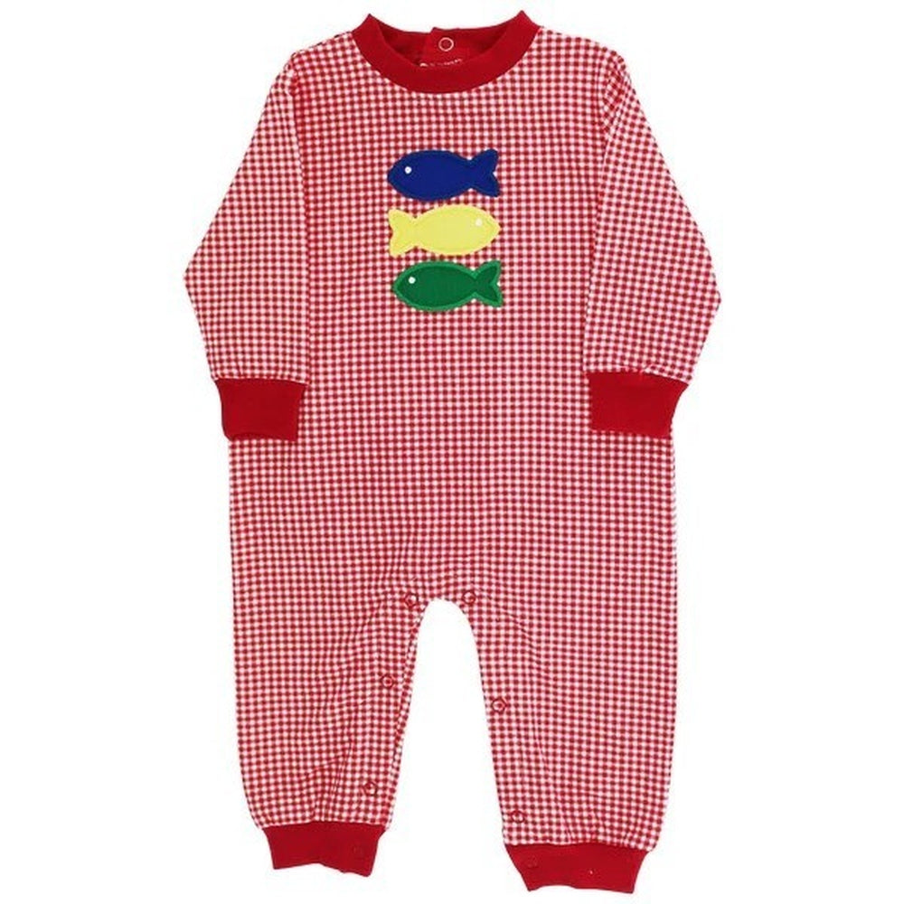 Bailey Boys Fish Trio Knit Romper