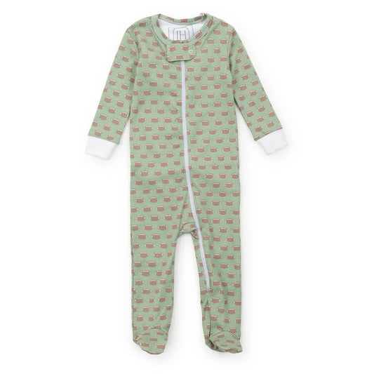 Lila and Hayes Football Parker Zipper Pajama