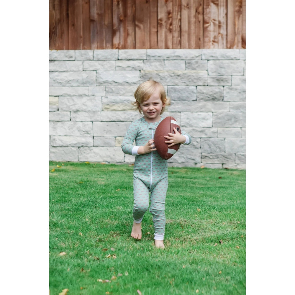 Lila and Hayes Football Parker Zipper Pajama