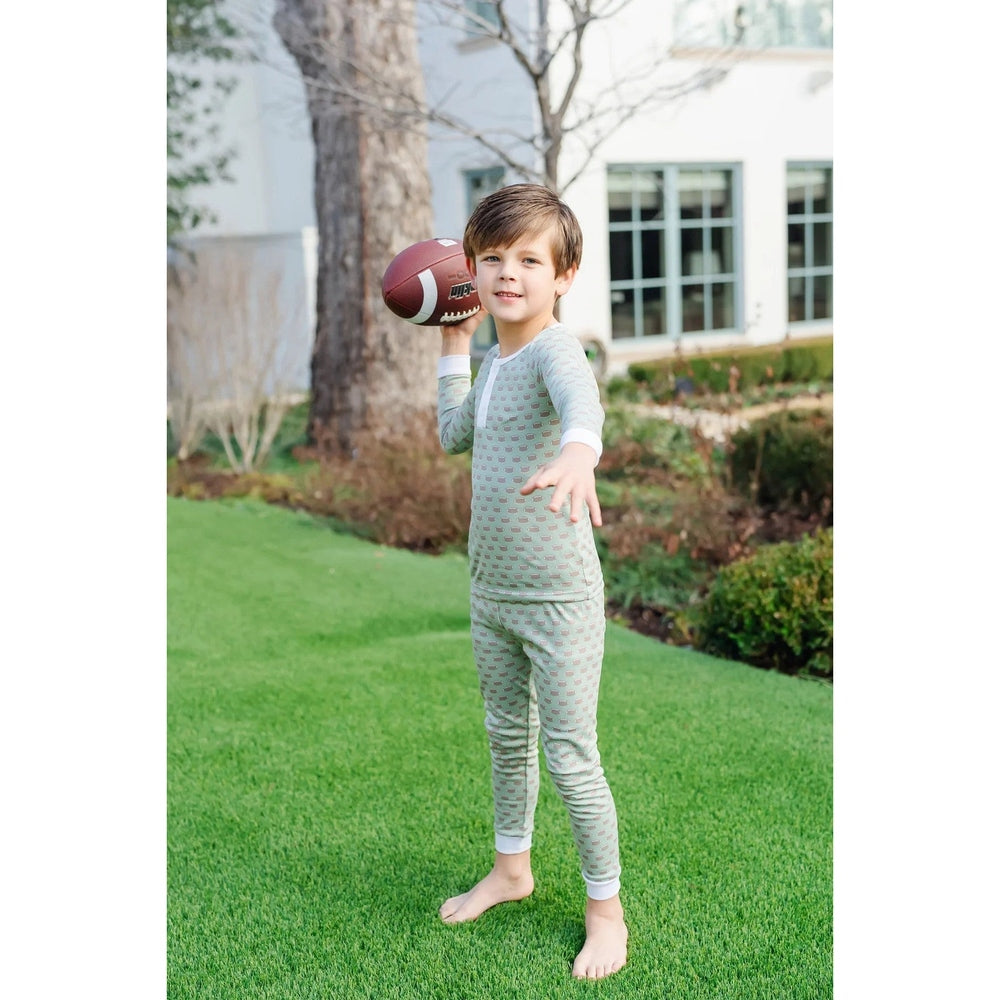 Lila and Hayes Football Jack Pajama Set