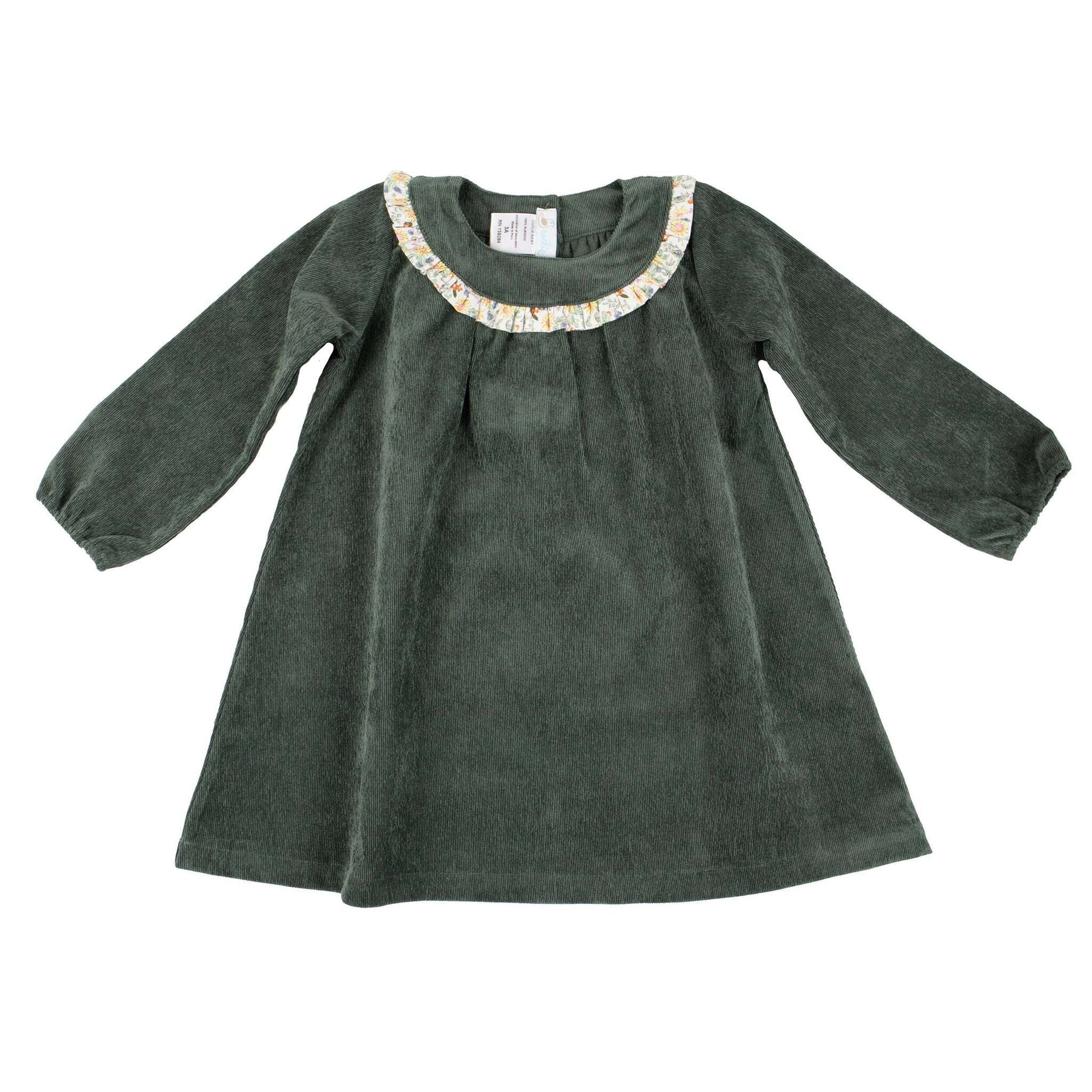 Cuclie Forest Green Corduroy Dress