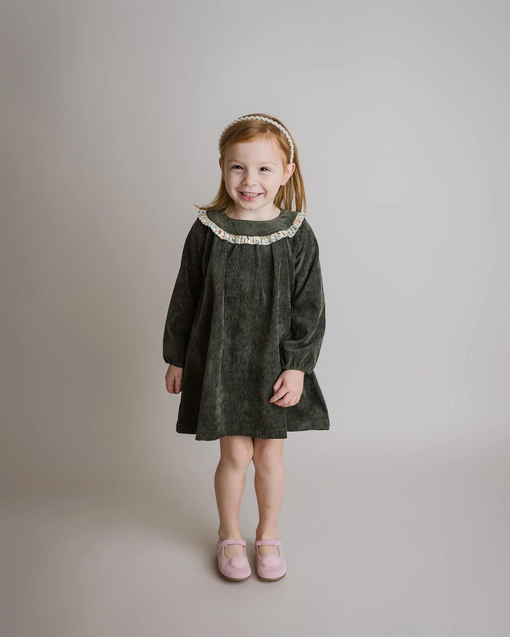 Cuclie Forest Green Corduroy Dress